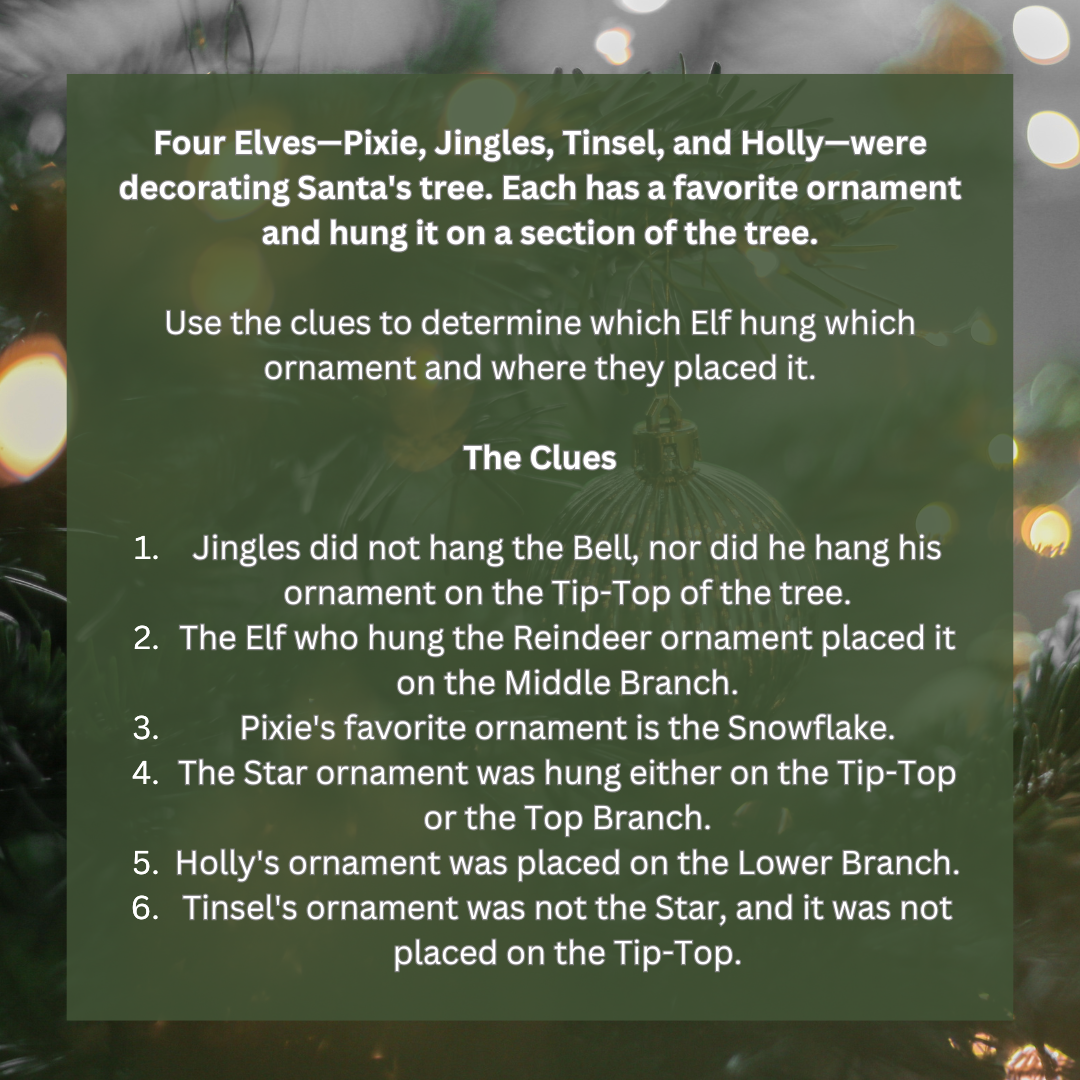 Advent Brain Teasers, Logic Puzzles, and Math Problems 2025